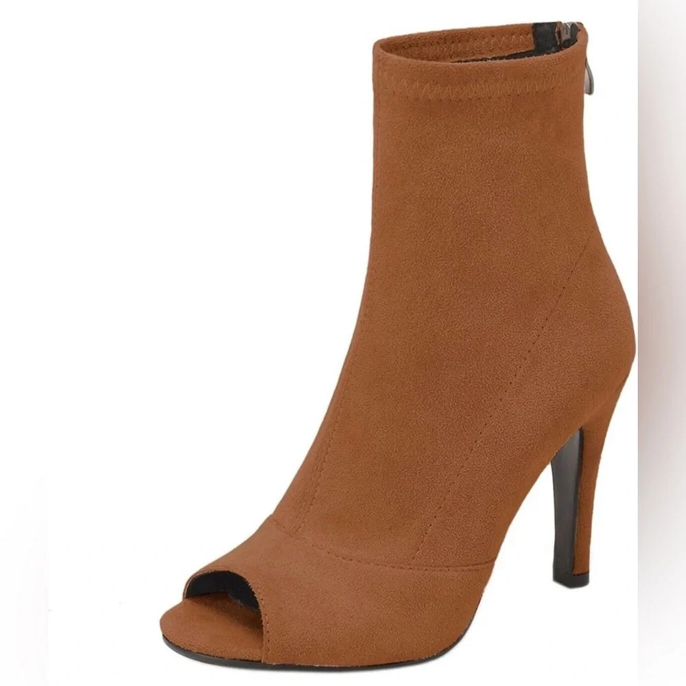 SHEMEE Women's Peep Toe High Heels Ankle Boots SZ 8.5 New - Picture 1 of 11